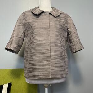 Ann Taylor Gray Silver Short Sleeve Blazer Jacket
